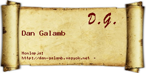 Dan Galamb névjegykártya